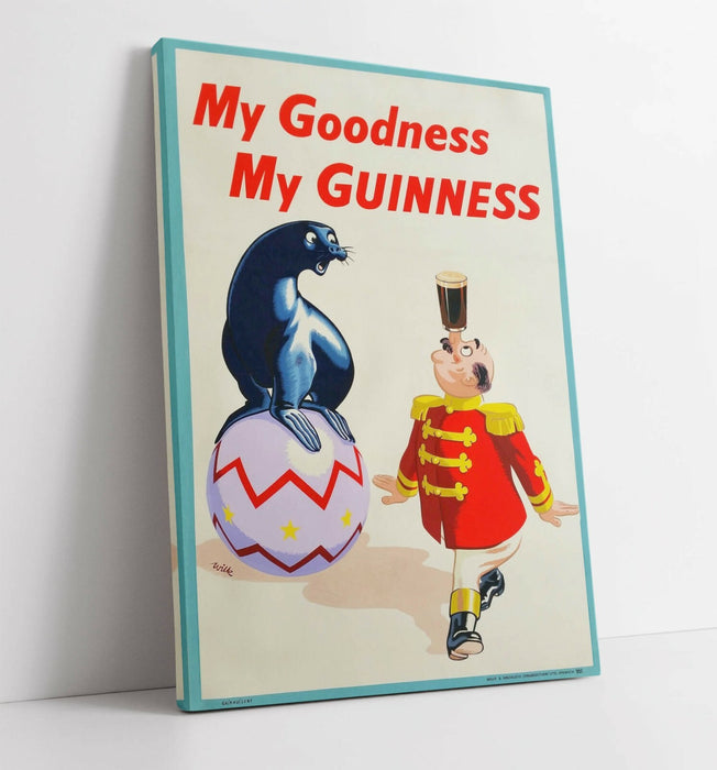 Vintage Guinness Poster - Handmade Canvas Wall Art | Pub Wall Decor Print