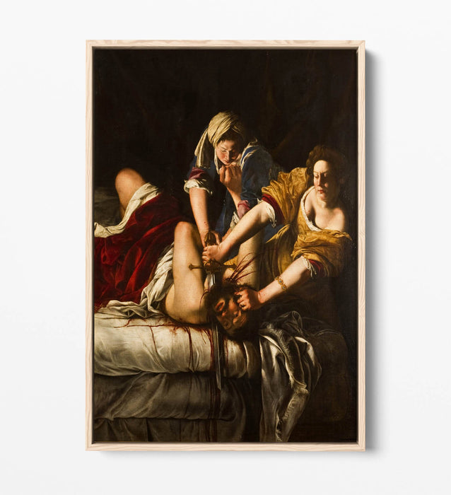 Canvas Art Print - Artemis Gentileschi Judith Slaying Holofernes | Float Effect, 30mm Deep Frame