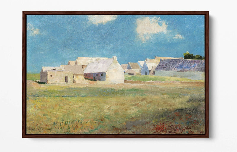 Float Effect Canvas Art - Breton Village Print On Premium 30mm Deep Frame