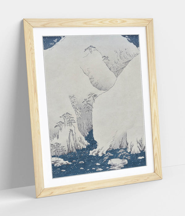 Utagawa Hiroshige Poster - Framed Wall Art Print | Mountain River Kiso Road