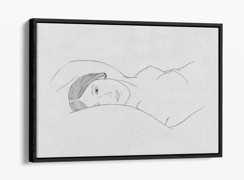 NUDE WOMAN LAYING LINE ART -FLOAT EFFECT CANVAS WALL ART PIC PRINT- FEMINIST