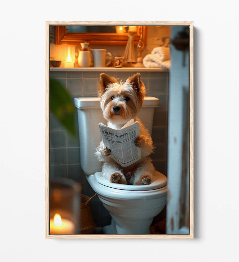 Yorkshire Terrier Canvas - Funny Dog Art With Float Effect Frame | Handmade Wall Art