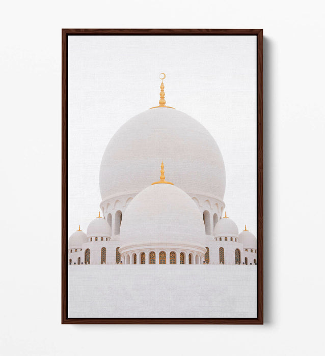 Float Effect Canvas Art - Abu Dhabi Grand Mosque Photography Print - Premium Vibrant Colors