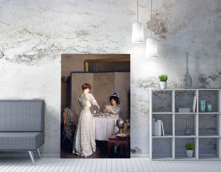 Canvas Wall Art - William McGregor Paxton Tea Leaves Painting, Handmade Vibrant Print