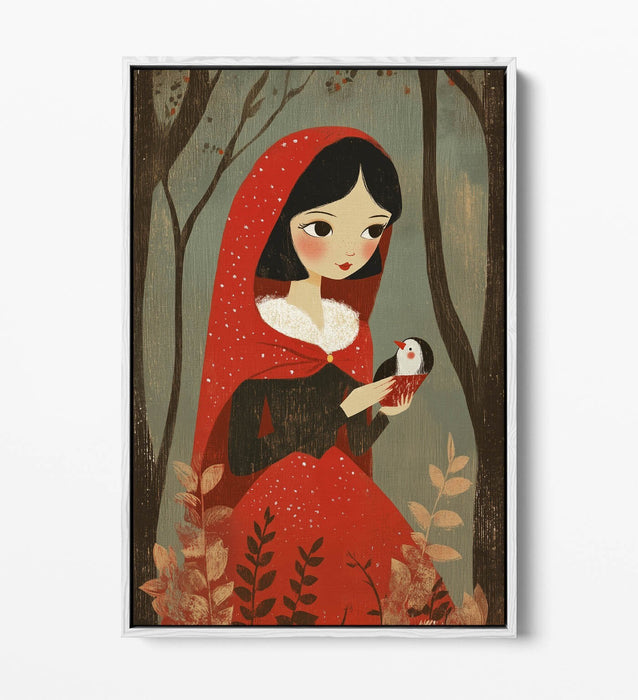 Canvas Wall Art - Pretty Little Red Riding Hood Kids Float Effect Print