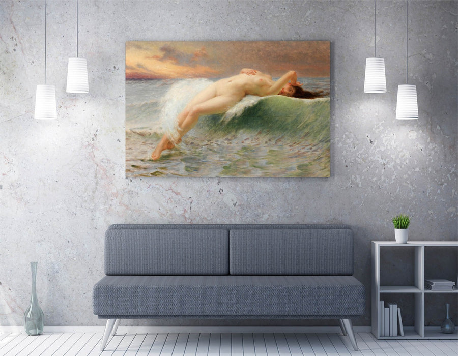 Canvas Wall Art - Guillaume Seignac Wave Painting | Premium Varnish Finish, Ready To Hang