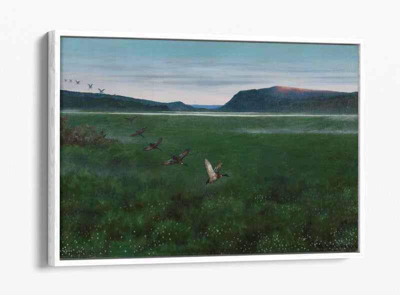 Canvas Wall Art – Theodor Kittelsen Wild Ducks Painting | Float Effect Canvas Print