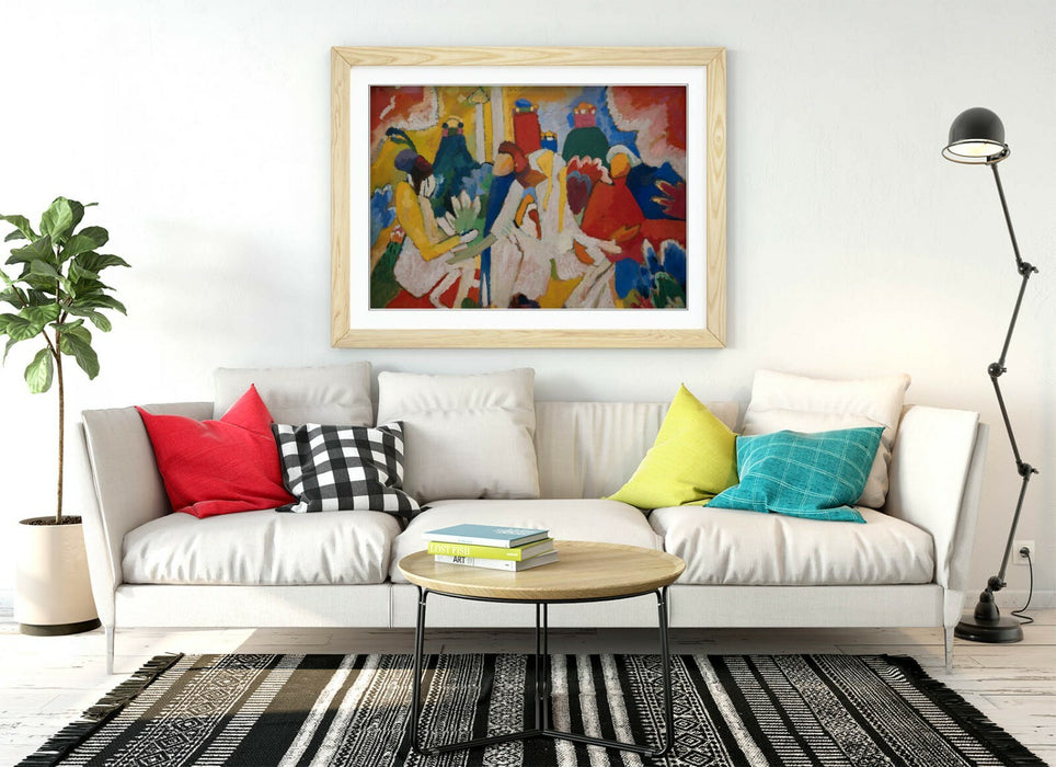 WASSILY KANDINSKY, ORIENTAL -FRAMED WALL ART PICTURE PRINT ARTWORK- RED YELLOW
