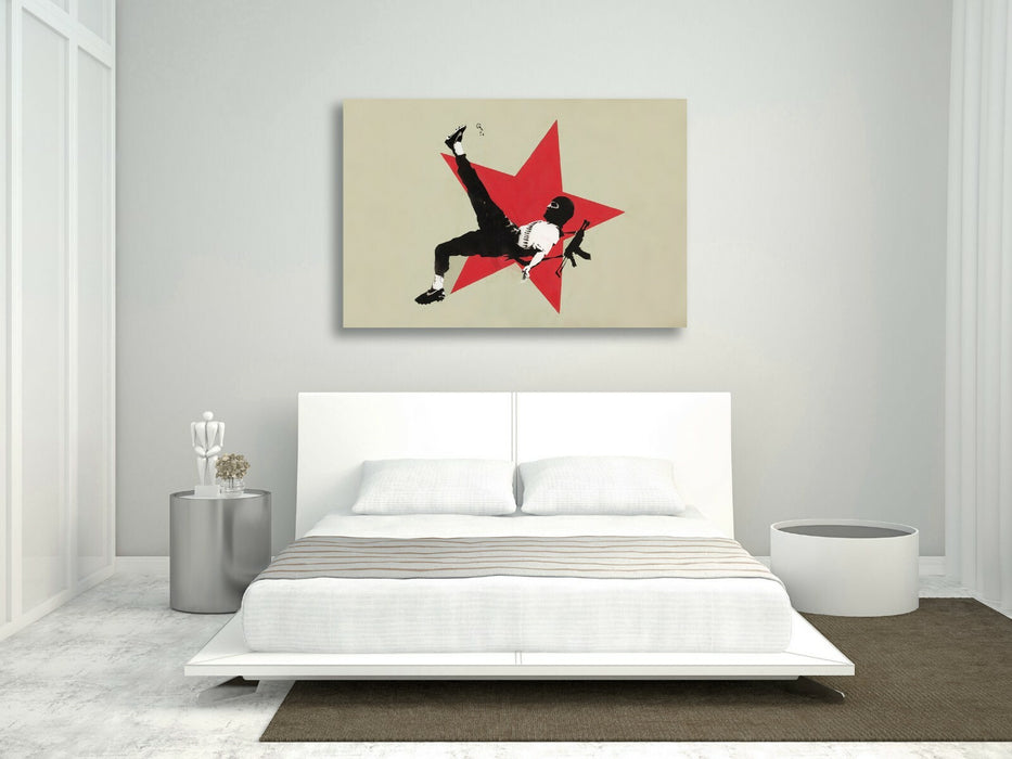 CANVAS WALL ART STREET PRINT ARTWORK GRAFFITI FOOTBALL RED STAR BANKSY