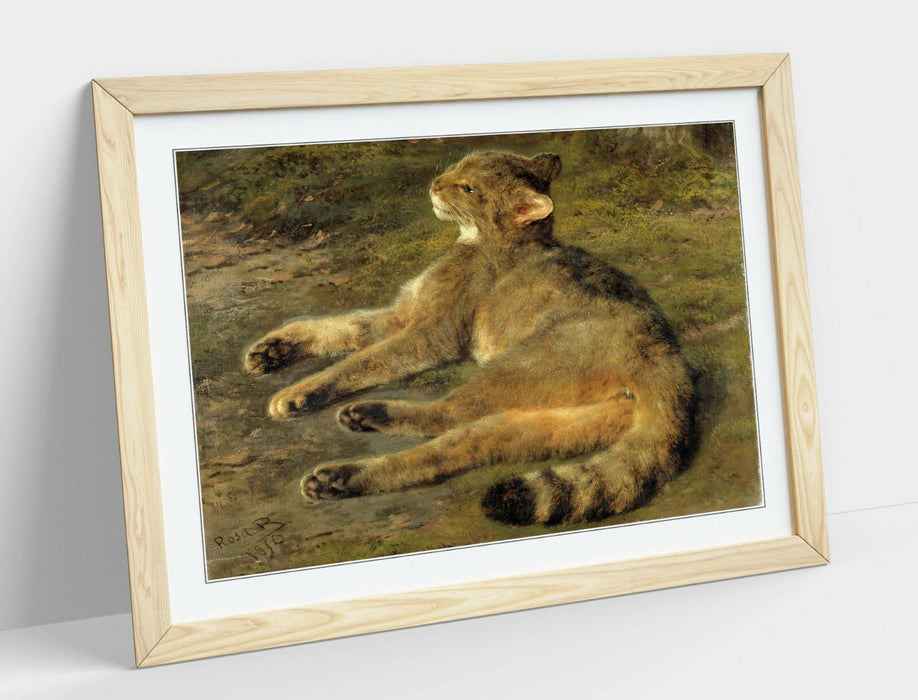 Framed Art Print - Realistic Cat Painting with Gallery Style Frame & Archival Ink