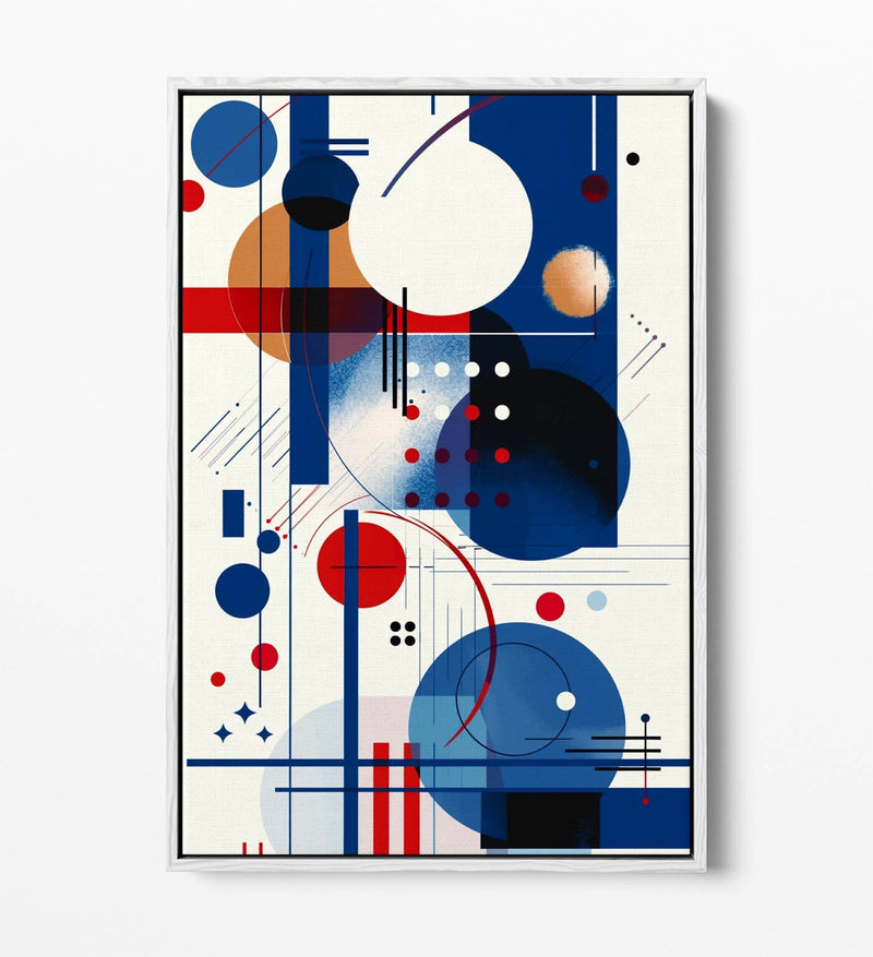 Canvas Art Print – Blue Red Abstract Wall Art With Float Effect Frame
