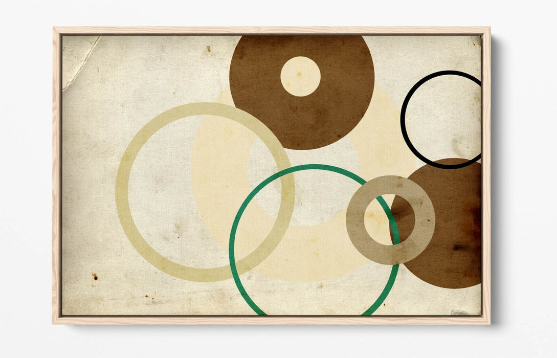 Canvas Wall Art - Brown Abstract Shapes | Float Effect Premium Frame, Ready to Hang