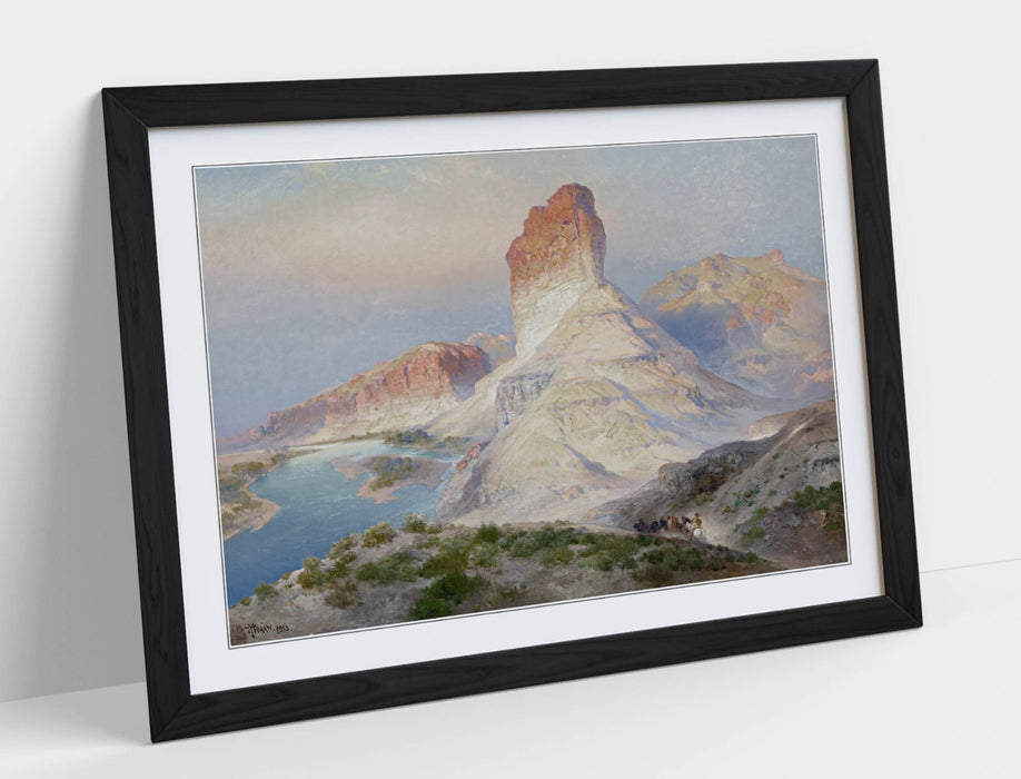 Framed Wall Art - Thomas Moran Castle Rock Green River Matte Paper Print