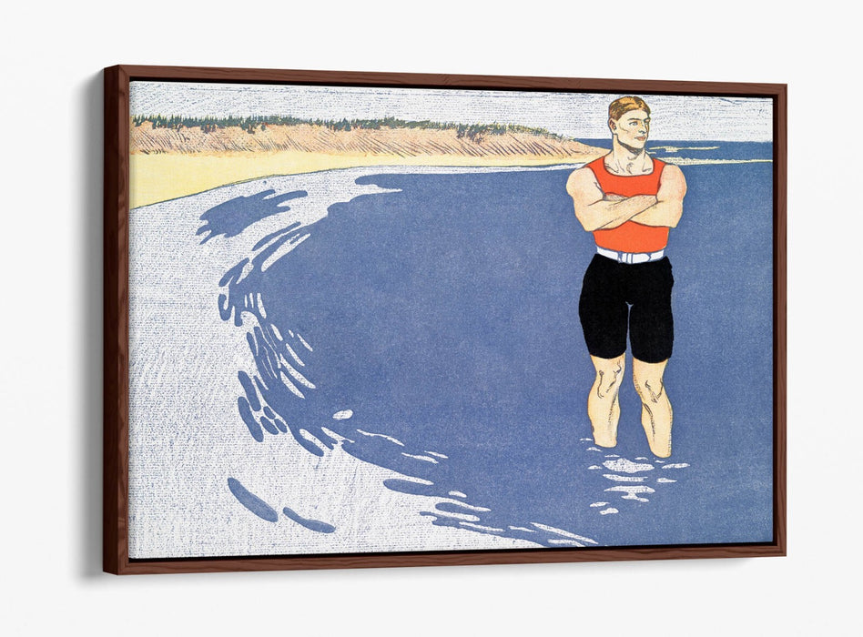 Canvas Wall Art Print - Man Standing in the Sea | Edward Penfield Float Effect