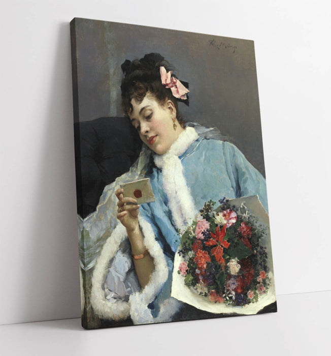 Canvas Wall Art - Raimundo Madrazo The Love Letter Painting | Handmade Fine Art Print