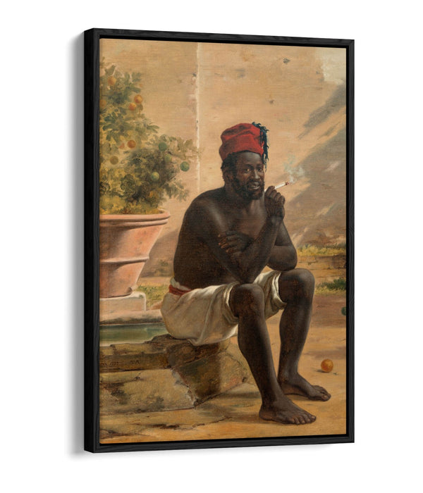 Canvas Wall Art | Martinus Rorbye Sitting Nubian | Float Effect, Handmade Print