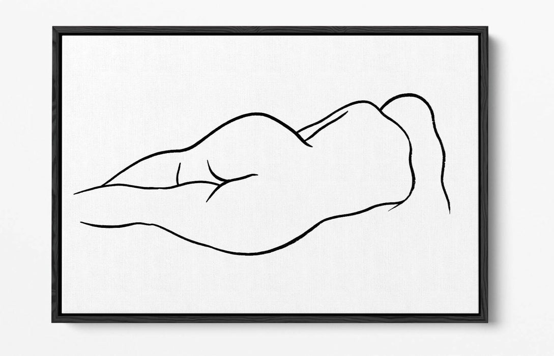 RECLINING NUDE WOMAN SHOWING BOTTOM ART -FLOAT EFFECT CANVAS WALL ART PIC PRINT