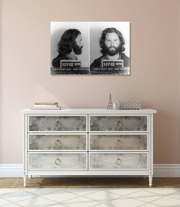 JIM MORRISON DOORS MUGSHOT CANVAS WALL ART ARTWORK 30MM DEEP FRAMED PRINT