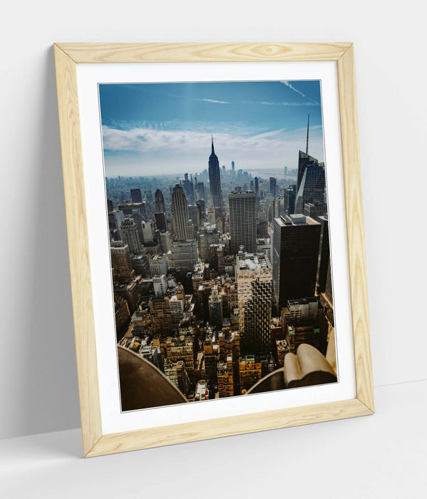 NEW YORK CITYSCAPE AERIAL -ART FRAMED POSTER PICTURE PRINT ARTWORK- PHOTOGRAPHY