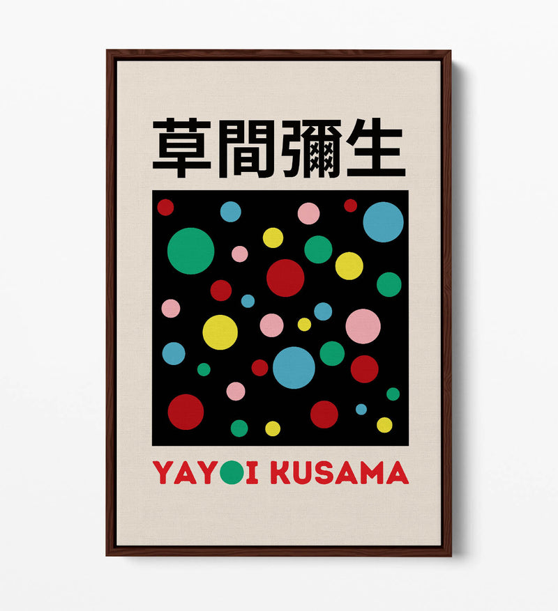 Canvas Art Print – Polka Dot Contemporary Wall Decor With Float Effect Frame
