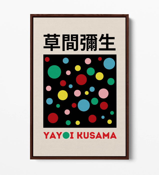 Canvas Art Print – Polka Dot Contemporary Wall Decor With Float Effect Frame