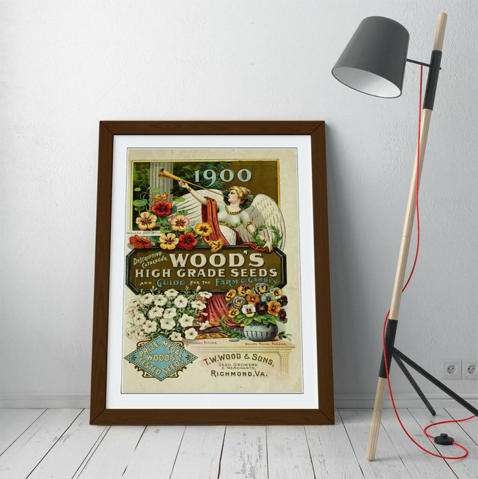 QUIRKY VINTAGE SEEDS ADVERTISEMENT ART POSTER -FRAMED WALL ART PICTURE PRINT