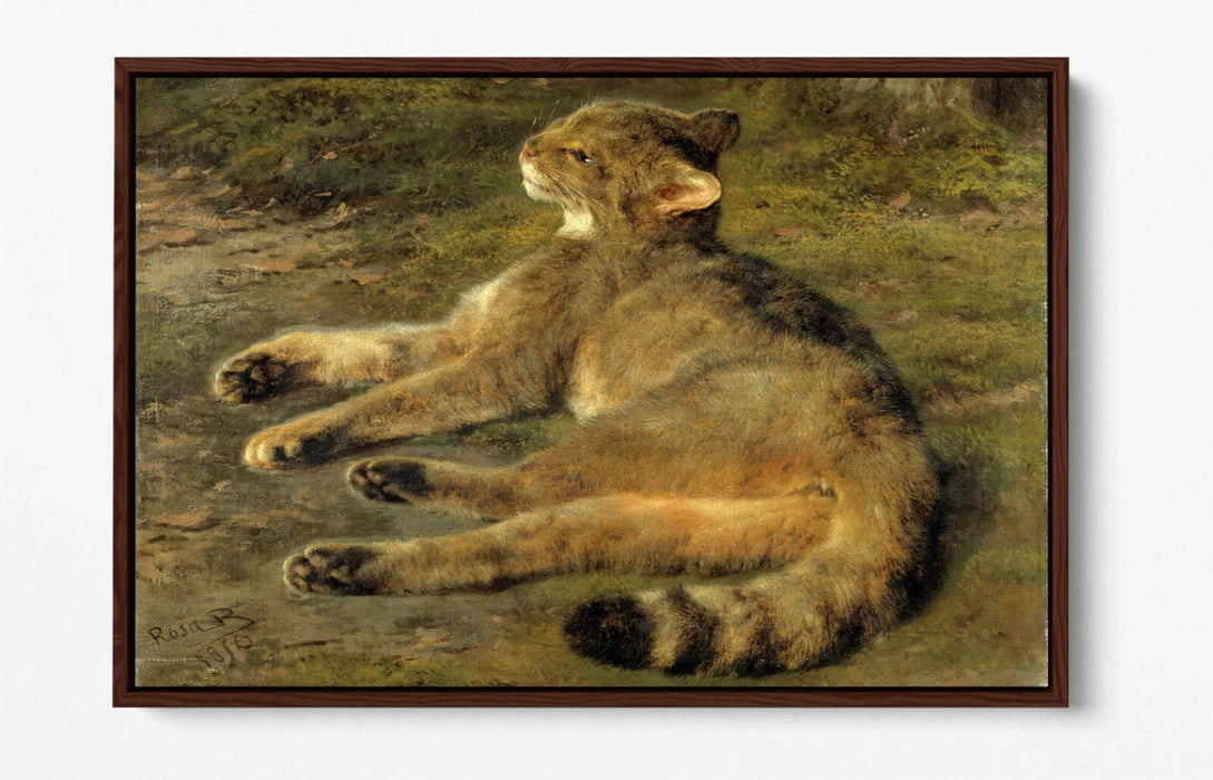 Canvas Wall Art - Wild Cat Painting on Float Effect Canvas with MDF Frame