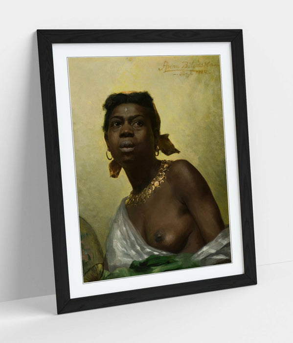 Framed Art Print – Black Woman Painting With Natural Wood Frame | Handmade UK