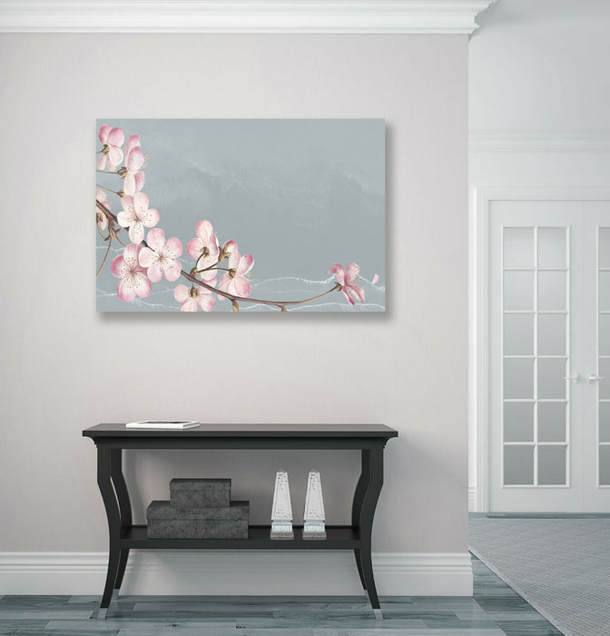 Blue Grey cherry Blossom CANVAS WALL ART PRINT ARTWORK 30MM DEEP FRAMED