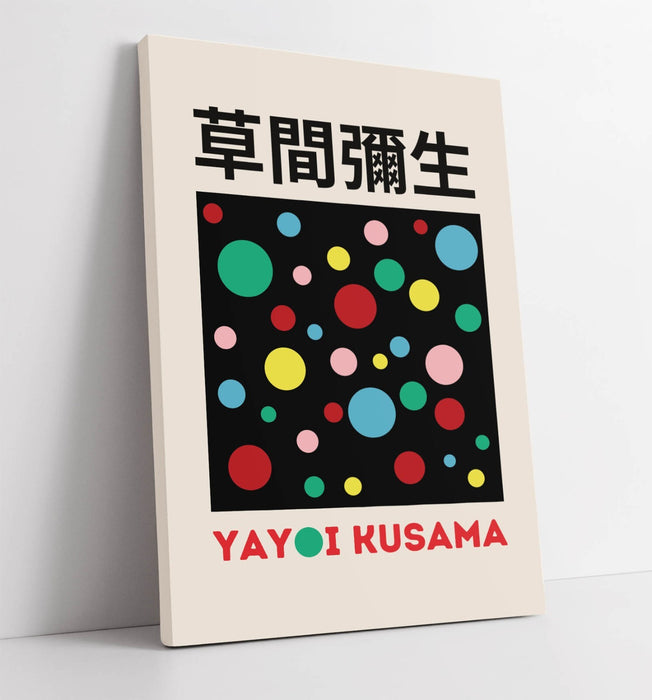 Polka Dot Canvas Art - Yayoi Kusama Contemporary Wall Decor, Ready To Hang