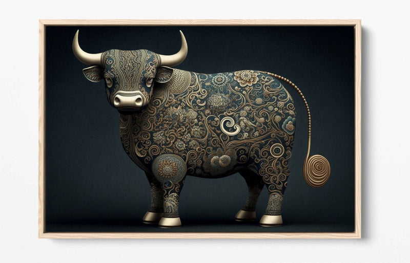 Highland Cow Canvas - Handmade Wooden Canvas Print With Float Effect Frame