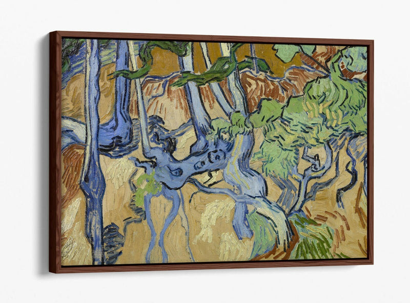 Float Effect Canvas Art – Vincent Van Gogh Tree Roots Painting on 30mm Deep Frame
