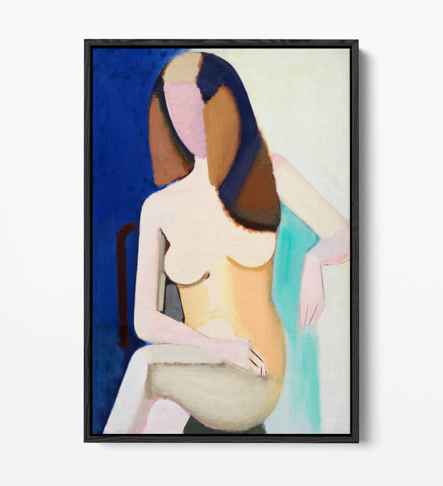 Float Effect Canvas Art – Seated Female Model | Premium Frame, Vibrant Color Prints
