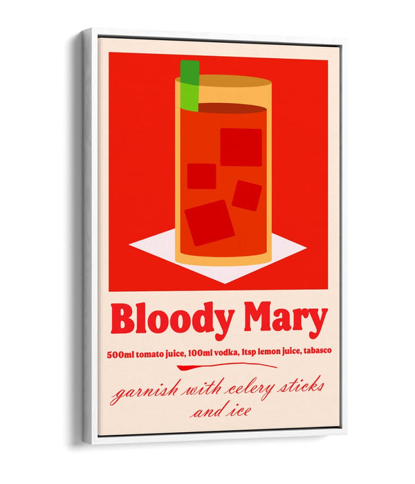 Bloody Mary Canvas Art - Premium Float Effect Cocktail Wall Decor Print
