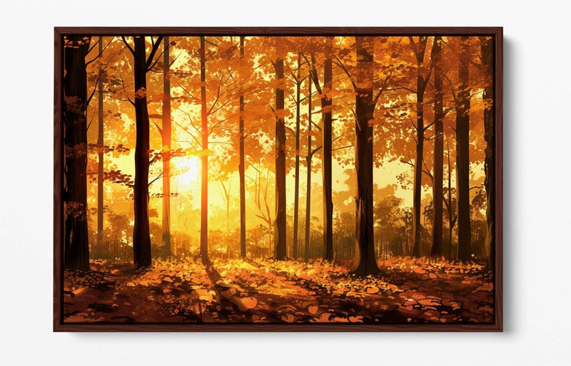 Autumn Forest Canvas | Handmade Canvas Art With Float Effect Frame & Vibrant Color Print