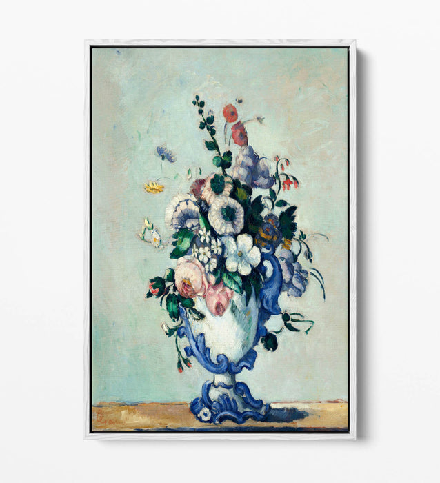 Float Effect Canvas Art – Rococo Vase Print by Paul Cezanne | Handmade UK