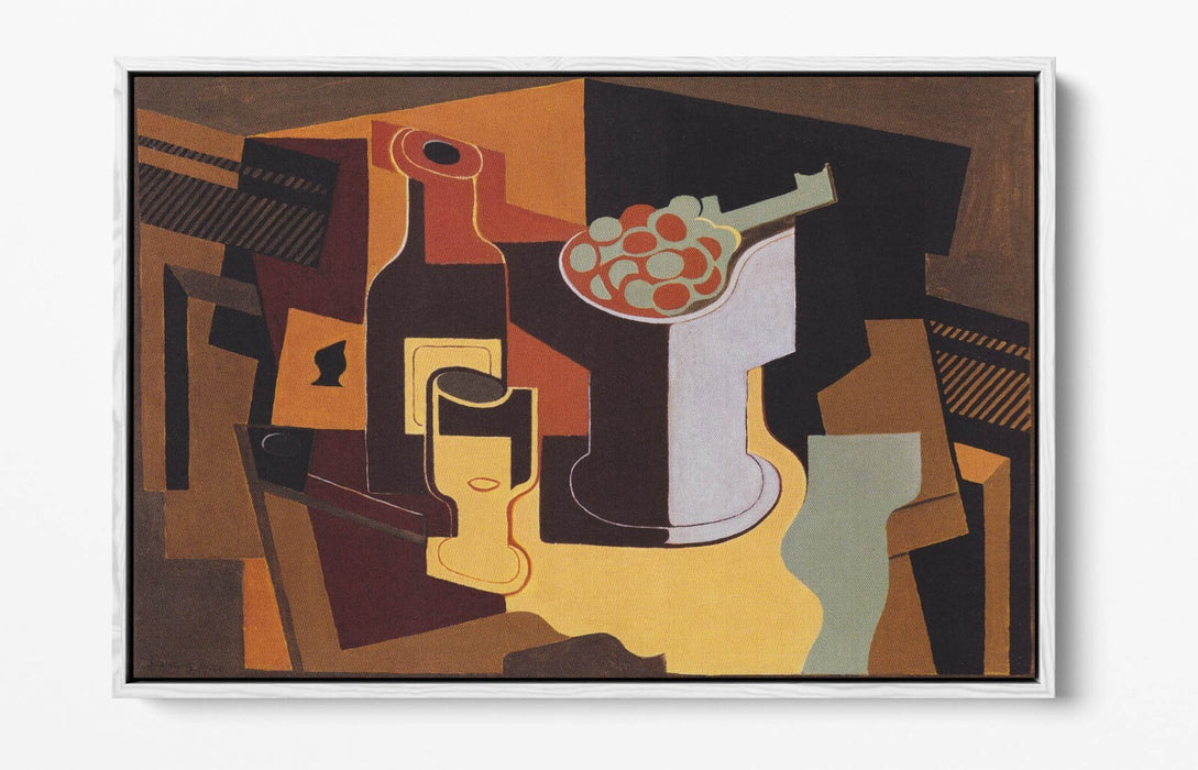 JUAN GRIS, BOTTLE AND FRUIT BOWL -FLOAT EFFECT CANVAS WALL ART PRINT