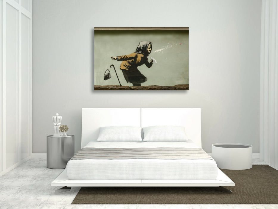 BANKSY ACHOO SNEEZE CANVAS STREET WALL ART GRAFFITI PRINT ARTWORK -  NEW