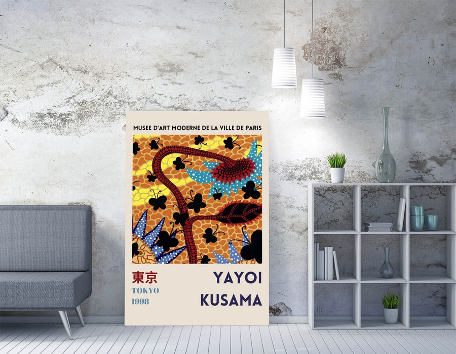 YAYOI KUSAMA FLOWER FLORAL CONTEMPORARY DECOR CANVAS WALL ART PICTURE PRINT