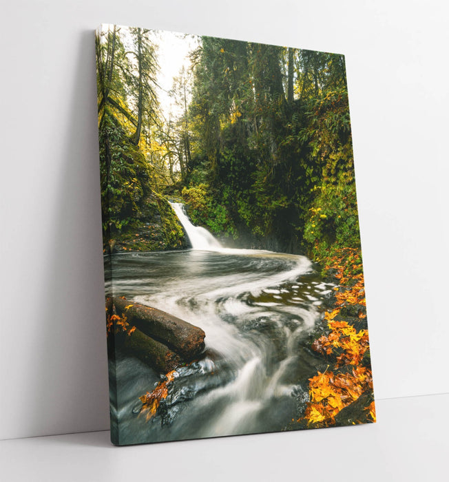 River Forest Canvas Art - Handmade Woodland Art Print With Premium Varnish Finish