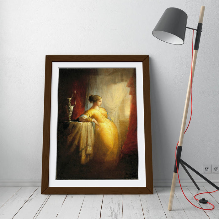 Framed Wall Art - At The Window By William Rimmer | Handmade UK Woodgrain Frame