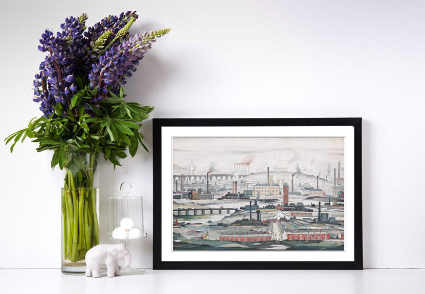 Industrial Landscape People FRAMED WALL ART PRINT PAINTING 4 SIZE LS Lowry Style