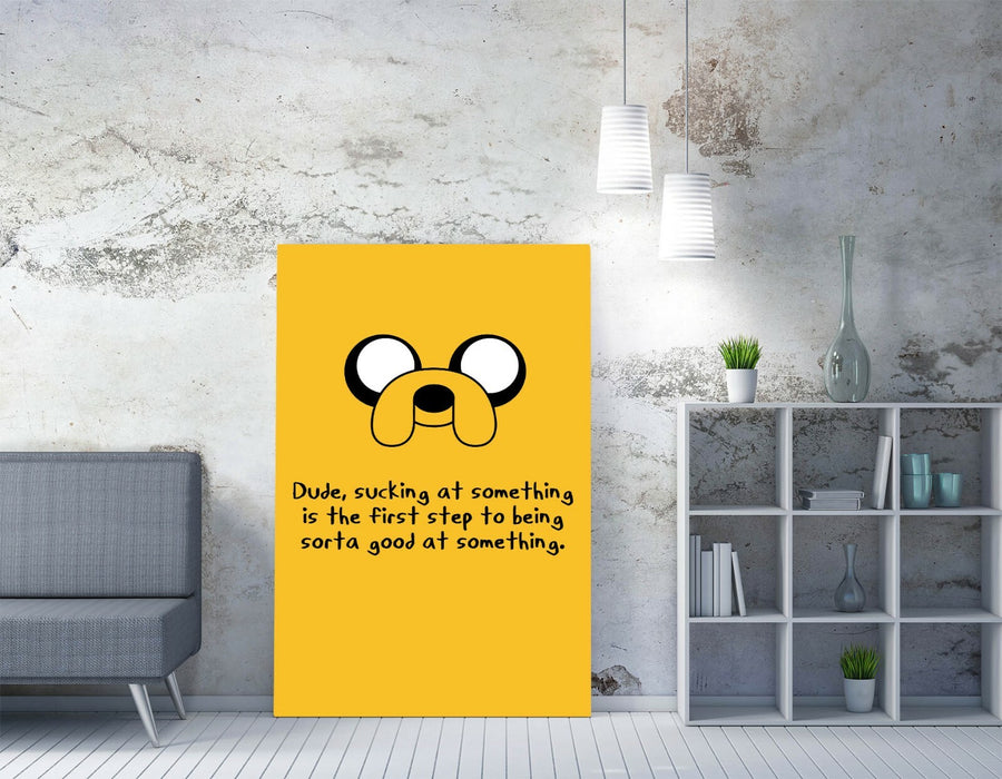 ADVENTURE TIME STYLE JAKE INSPIRATIONAL QUOTE -CANVAS WALL ART PICTURE PRINT