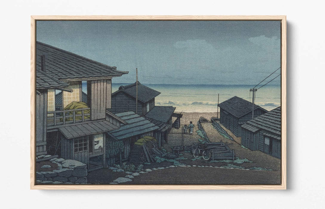 Float Effect Canvas Art - Kawase Hasui Cloudy Day At Mizuki Premium Wall Print