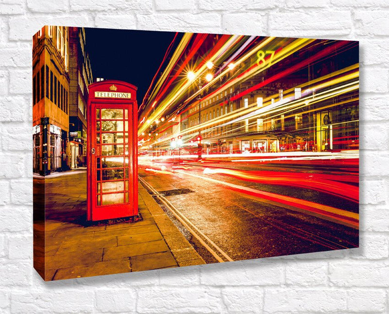 Canvas Wall Art - London Phone Box Handmade Canvas Print with Scratch Resistant Finish