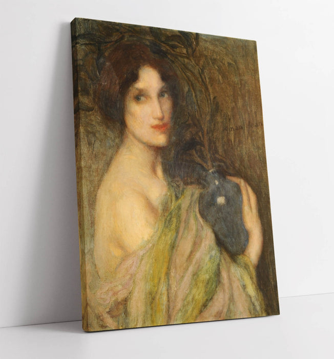 Canvas Wall Art – Edmond Aman-Jean Woman With Blue Vase, Handmade Canvas Print