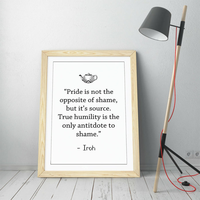 "TRUE HUMILITY" ATLA UNCLE IROH WISE QUOTE SLOGAN -FRAMED WALL ART PICTURE PRINT