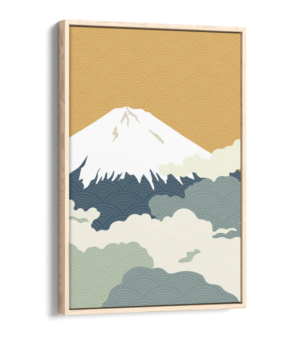 Fuji Mountain Canvas - Minimalist Abstract Japanese Wall Art | Float Effect Print