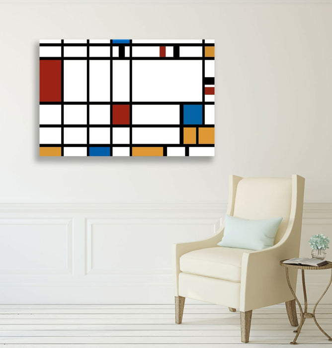 Canvas Wall Art – Framed Canvas Print Piet Mondrian Style Abstract Painting