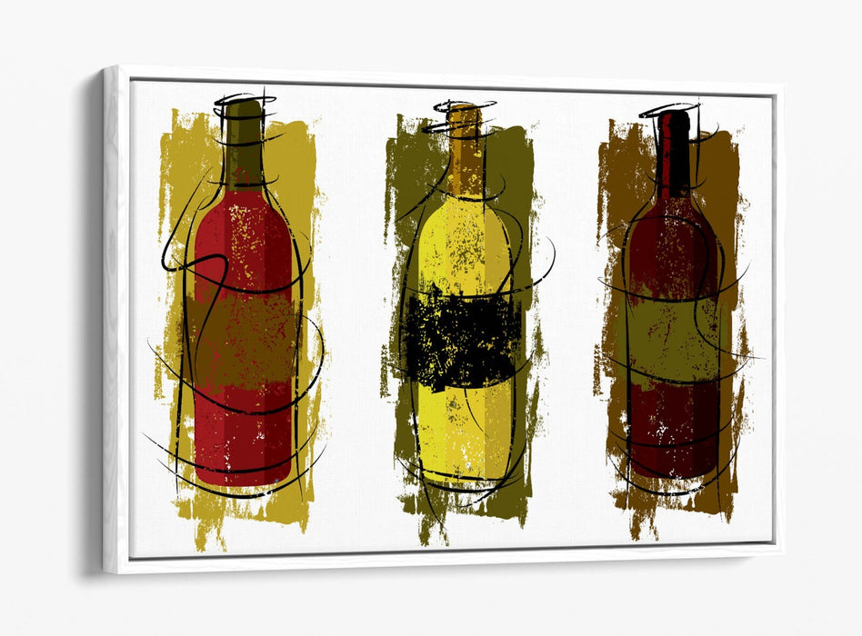 Wine Canvas Art – Handmade Float Effect Canvas Print | Kitchen Wall Decor